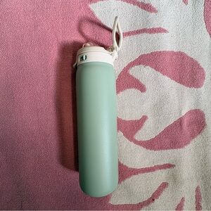 Ello Pop & Fill 22oz Stainless Steel Water Bottle with straw, Mint Green